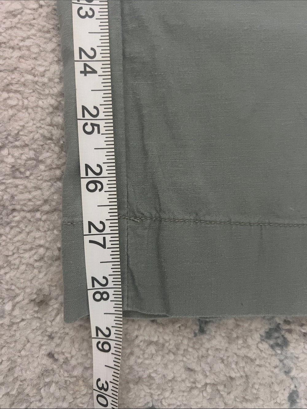 Maeve Collette Linen Stretch High-Rise Wide-Leg Pants in Sage Green - Picture 3 of 6